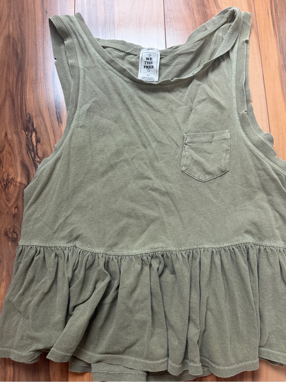 Free people green sleeveless flowy top